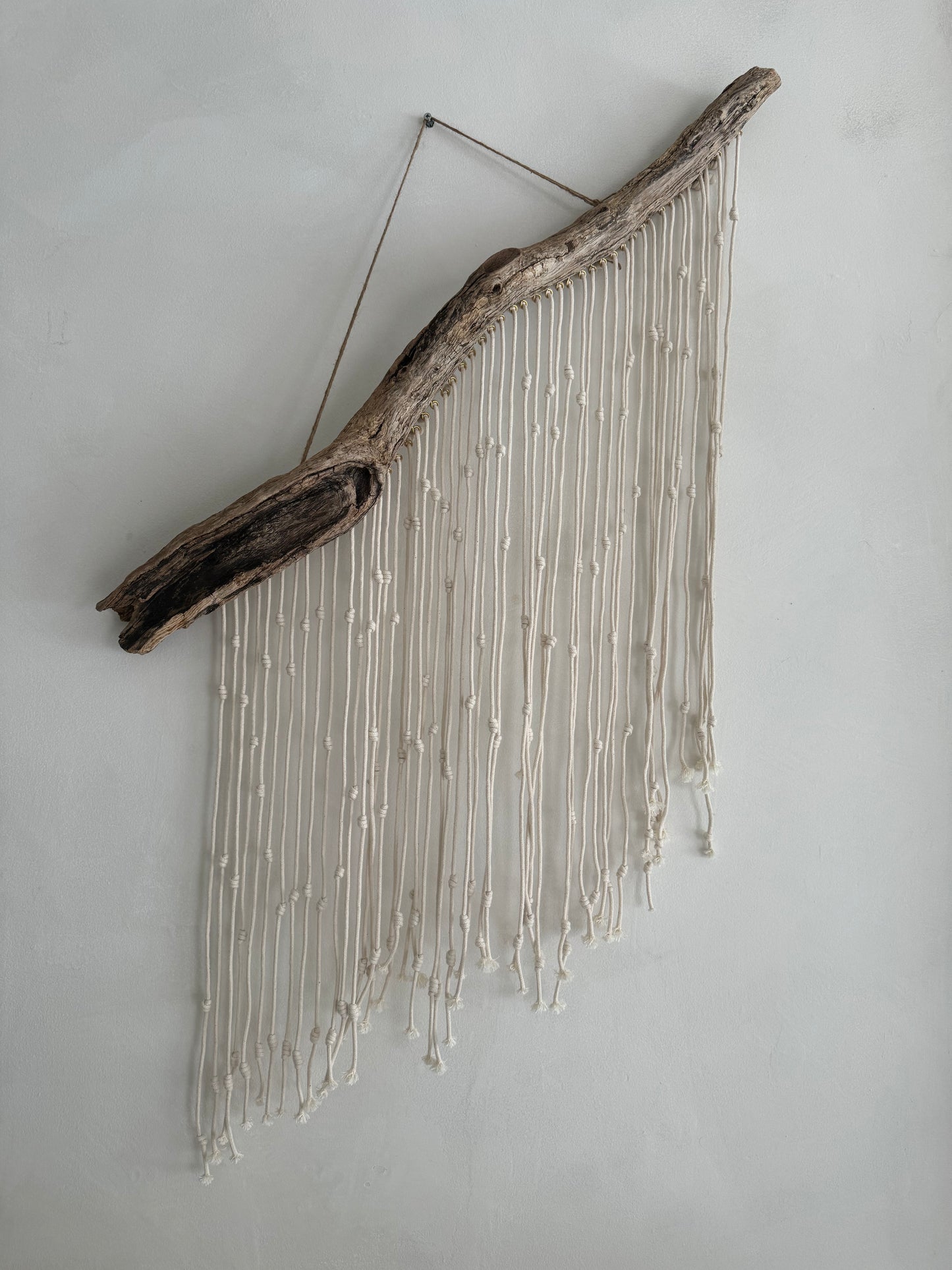 "Rain Cascade" - Natural Wall Sculpture by Corde Macrame