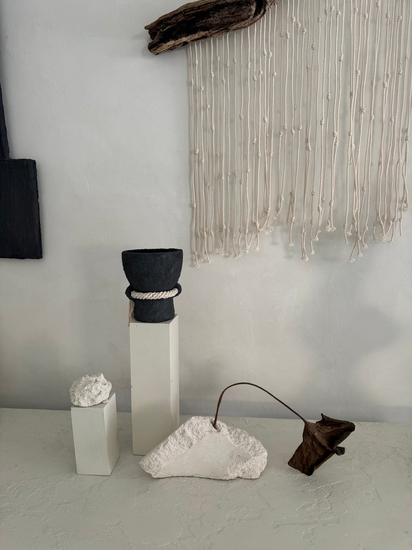 "Rain Cascade" - Natural Wall Sculpture by Corde Macrame