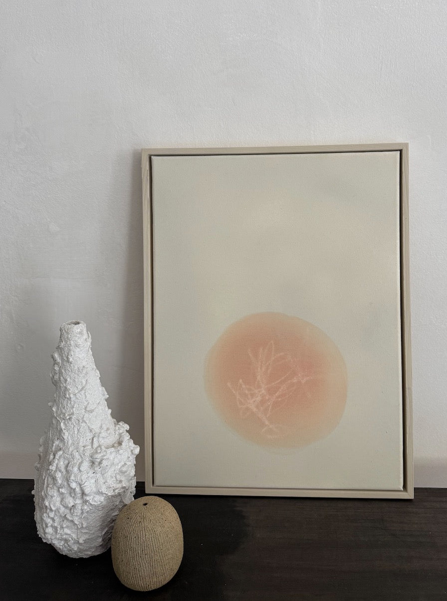 "thoughtful dot " framed original painting by Heidi Moore